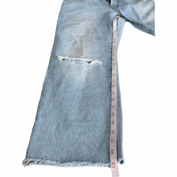 Levi's Light Blue Relaxed Women Jeans 28x27 ripped light wash straight leg pants - Picture 8 of 15